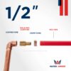 1/2" Brass PEX Male Sweat Adapter with Copper Pipe and PEX Pipe