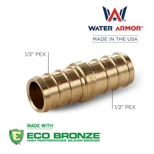 1/2" Brass PEX Coupling Eco Bronze