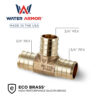 3/4" Brass PEX Tee Eco Brass