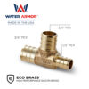 3/4" x 1/2" x 3/4" Brass PEX Tee Eco Brass