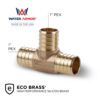 1" x 1" Brass PEX Tee Eco Brass