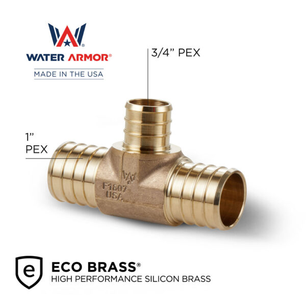 1" x 3/4" Brass Tee Eco Brass