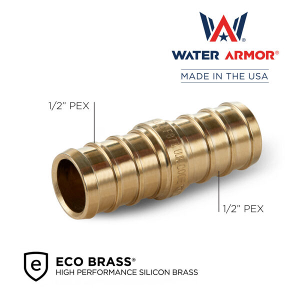 1/2" Brass PEX Coupling Eco Brass