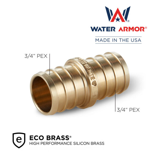 3/4" Brass PEX Coupling Eco Brass