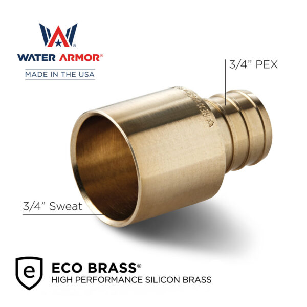 3/4" PEX x 3/4" Female Sweat Adapter Eco Brass